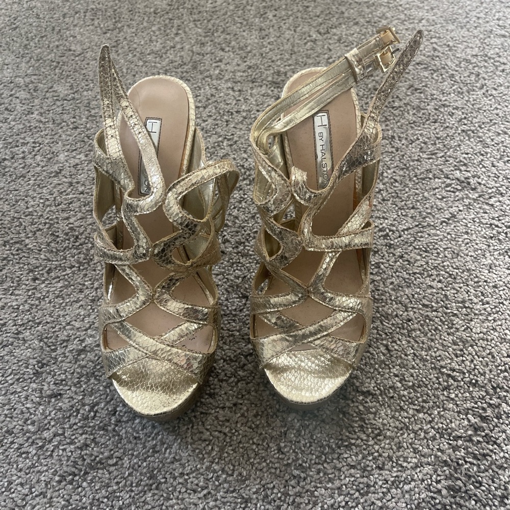 Gold Strappy Heels